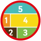 Round icon with numbers