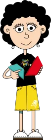 Sami holding pieces of shapes
